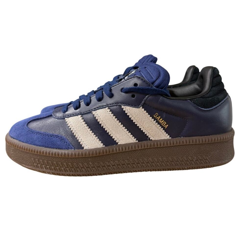 NEW Adidas Samba XLG Unisex Dark Blue Pure White/Gum Shoes (8 Men) (9 Women) - Picture 4 of 13